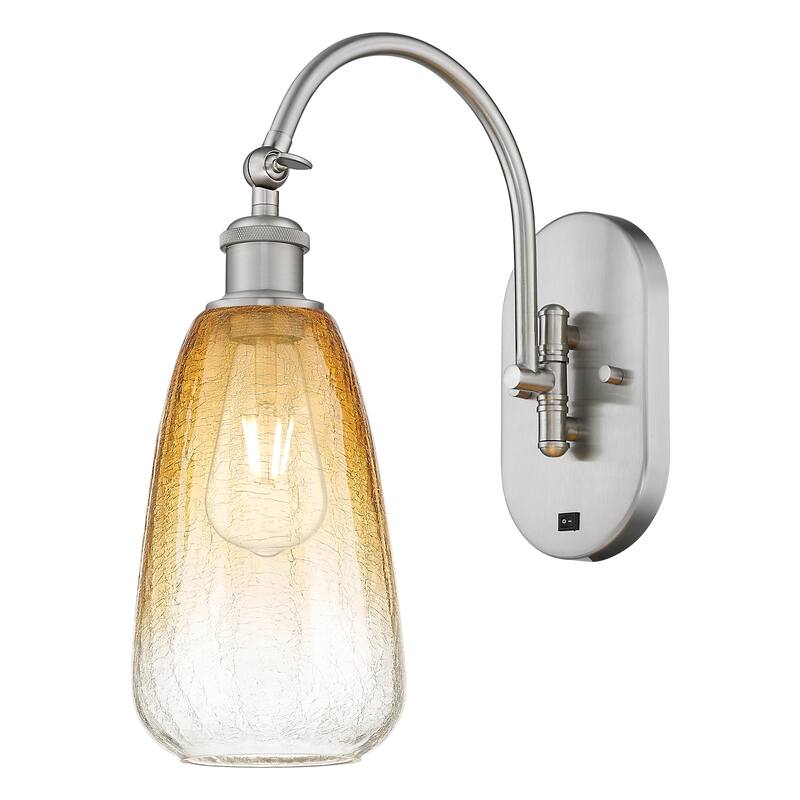 Innovations Lighting Endless Possibilities Ballston - Brookhaven Almond - 1 Light 6" Swiveling Sconce - Amber/Brushed Satin Nickel