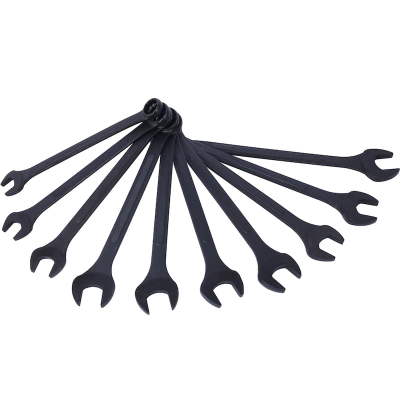 Metric Jumbo Combination Wrench Set Extra Large, 10 PC Metric Black-Oxide Jumbo Combo Wrench Set with pouch