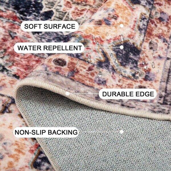 Washable Area Rugs 8x10 Large Area Rugs Non Slip Rug Low Pile Area