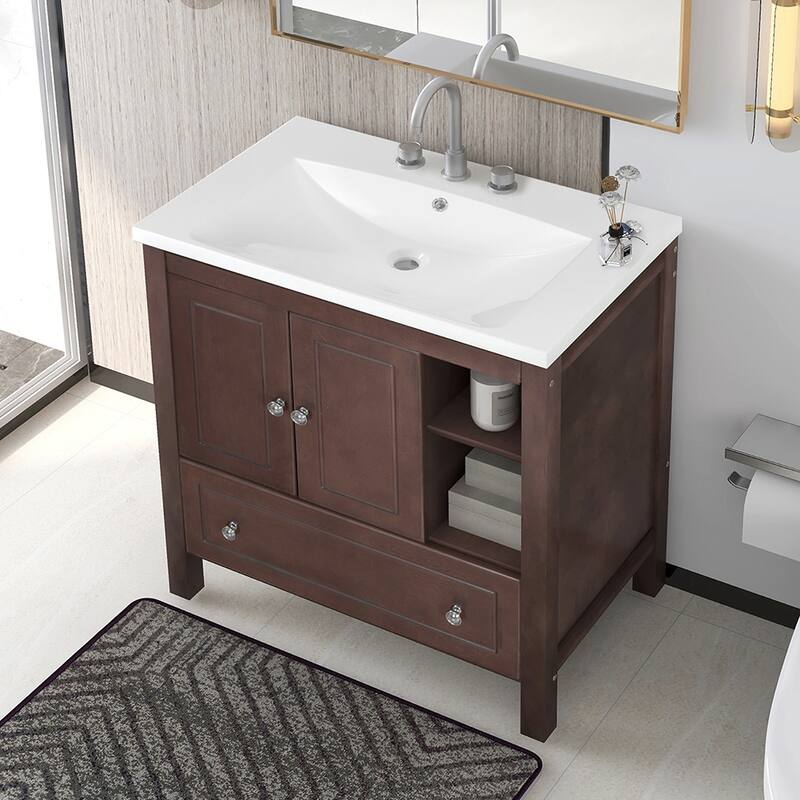 30" Bathroom Vanity with Sink Storage Cabinet and Drawers