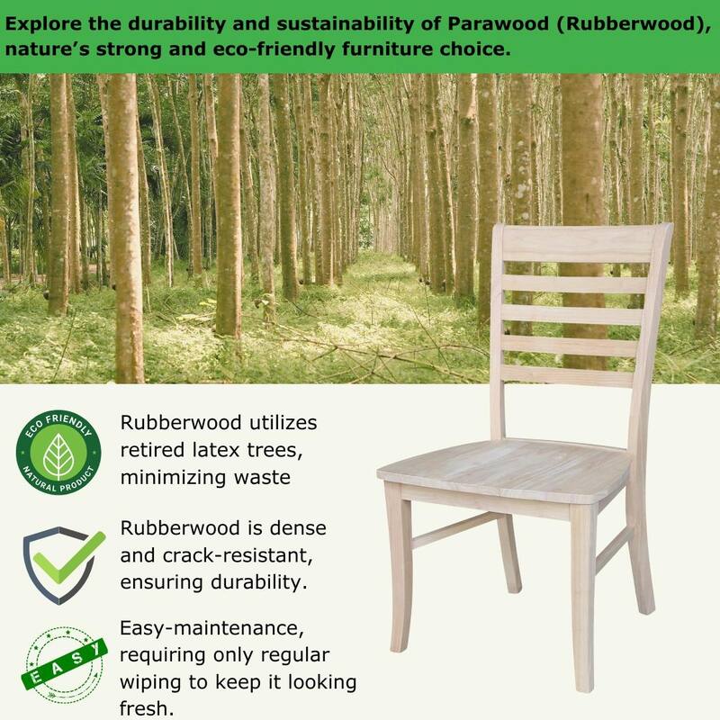 International Concepts Solid Wood Roma Ladderback Dining Chairs, Set of 2