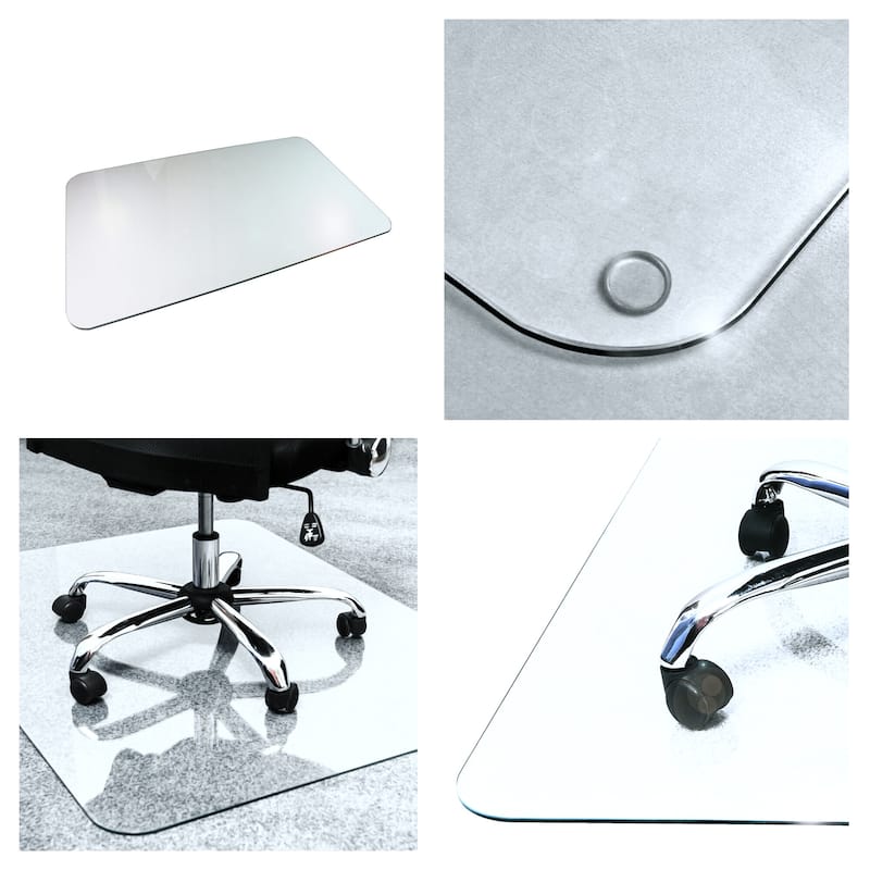 Glaciermat® Heavy Duty Glass Chair Mat for Hard Floors & Carpets - 36" x 40"