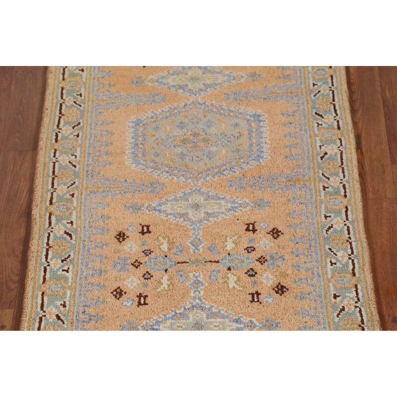 Geometric Viss Oriental Runner Rug Hand-Knotted Wool Carpet - 2'5"x 8'2"