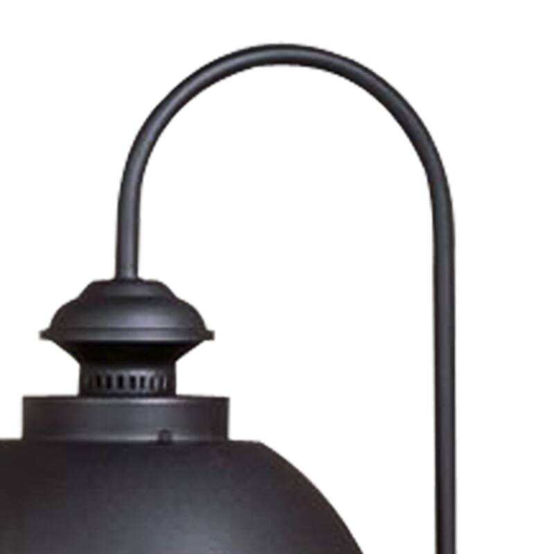 Harwich 1L Black Coastal Outdoor Dome Barn Post Light Clear Glass - 10-in W x 20.5-in H x 12.75-in D