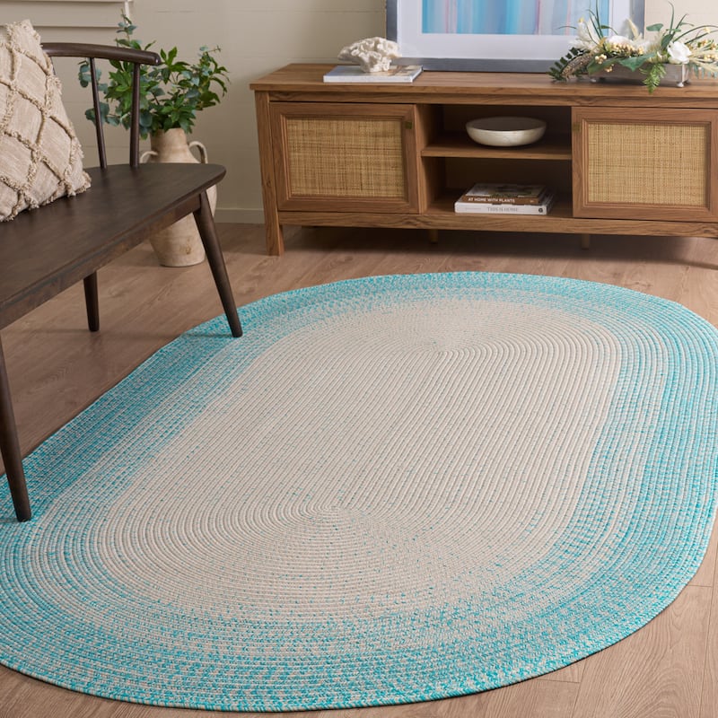SAFAVIEH Handmade Braided Eiry Washable Indoor/Outdoor Rug - Weather Resistant & Easy Cleaning