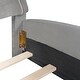 preview thumbnail 9 of 7, Queenl Size Velvet Platform Bed Kids Bed with Bear-Shaped Headboard with Bed-End Storage Pocket, Gray
