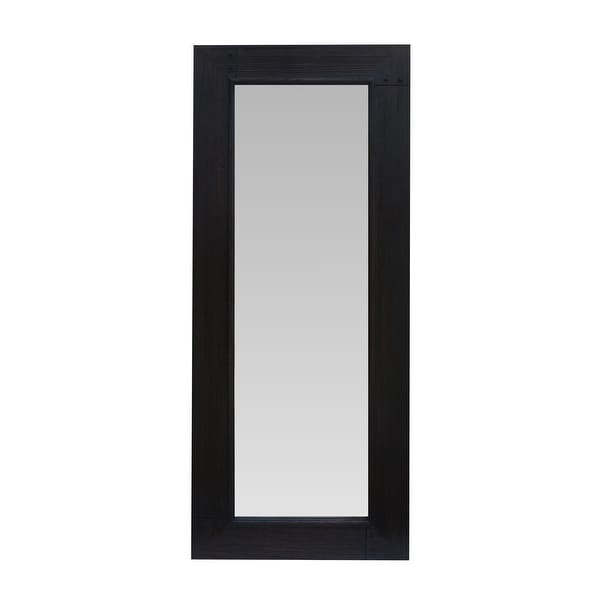 67 Inch Leaning Floor Full Length Mirror with Wooden Framework, Brown. Opens flyout.