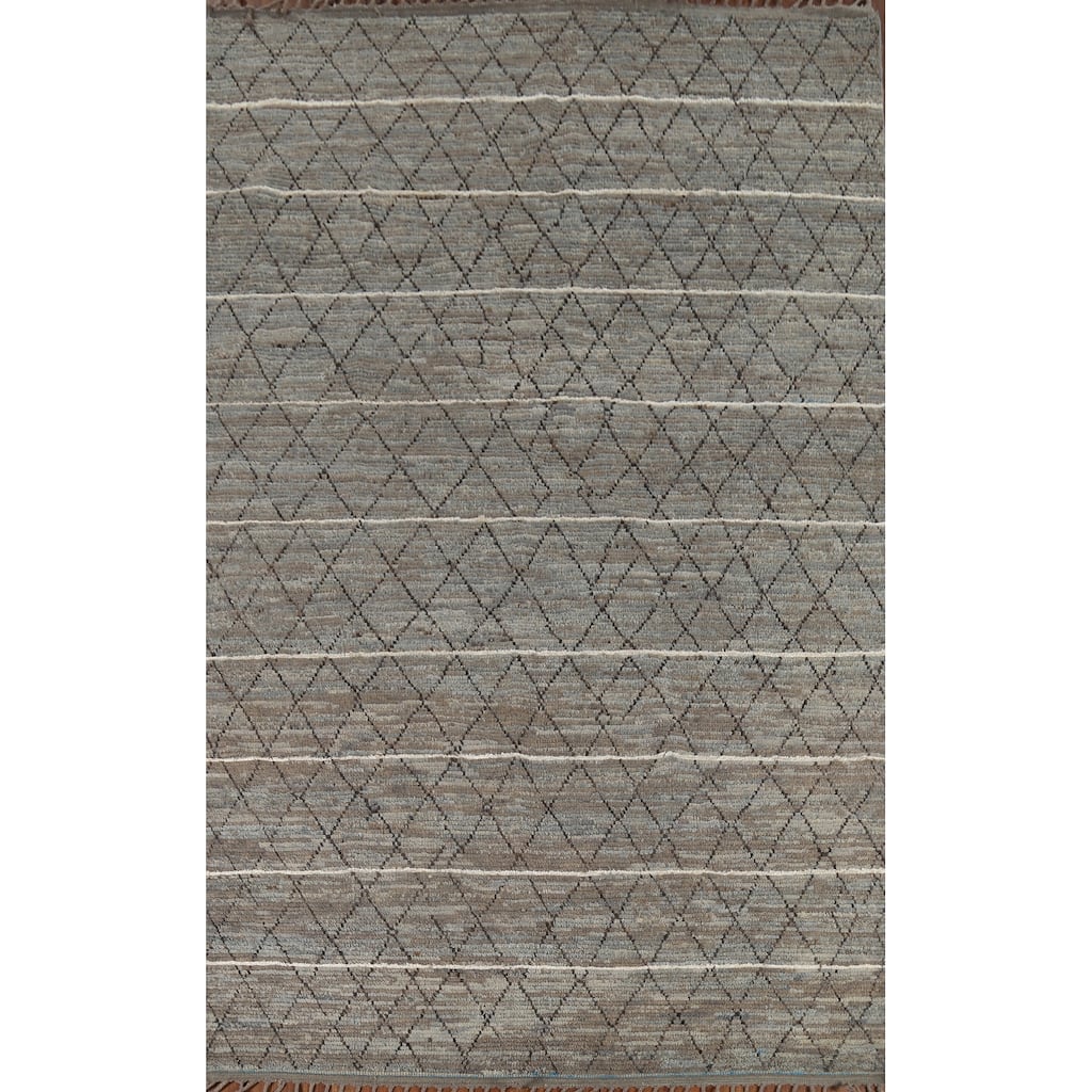 Trellis Moroccan Area Rug Handmade Wool Carpet - 6'6"x 10'0"