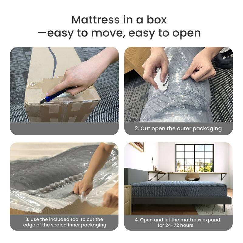 SweDrea Twin Size 8 in. Hybrid Mattress – Medium Firm Breathable and Supportive for Pressure Relief in Dorms, Apartments