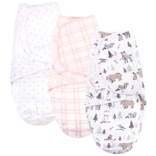 Hudson Baby Infant Girl Quilted Cotton Swaddle Wrap 3pk, Winter Forest, 0-3 Months - Winter Forest - 0-3 Months