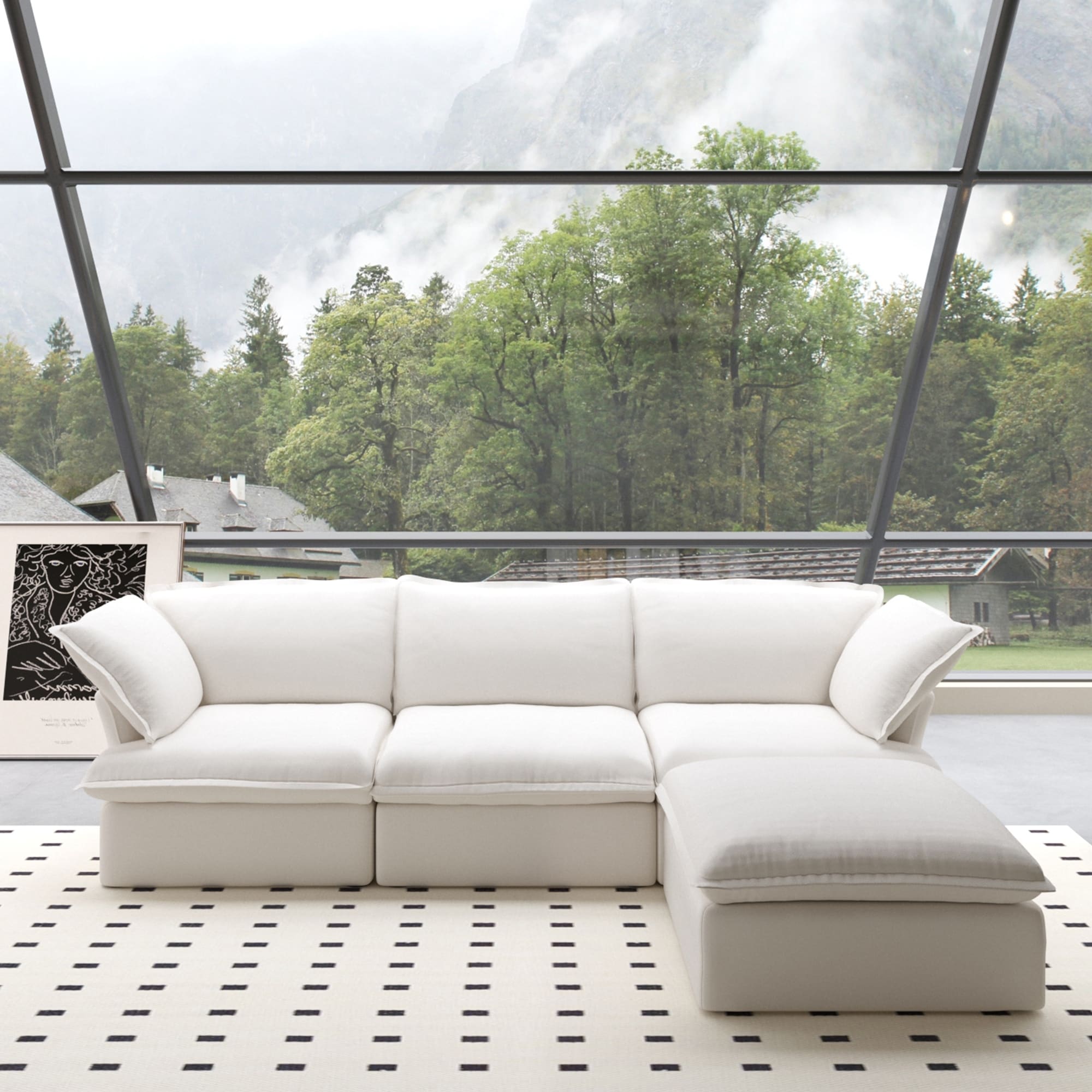 L Shape Sectional Couches Sectional Sofa with Chaise Ottoman