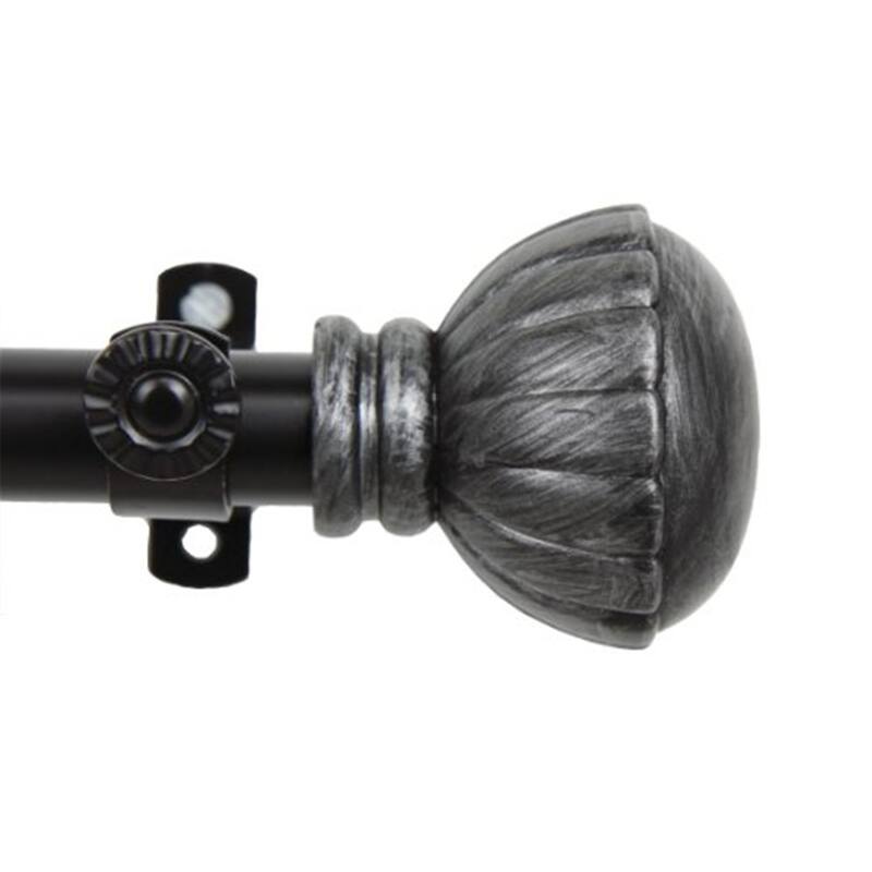Adjustable Curtain Rod 48-84 Inch, Metal Window Curtain Rod with Finials, Black Home Decor - 84