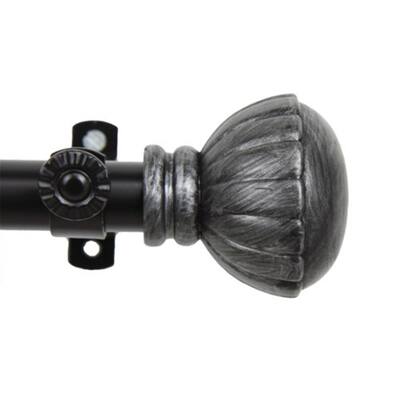 Adjustable Curtain Rod 48-84 Inch, Metal Window Curtain Rod with Finials, Black Home Decor - 84