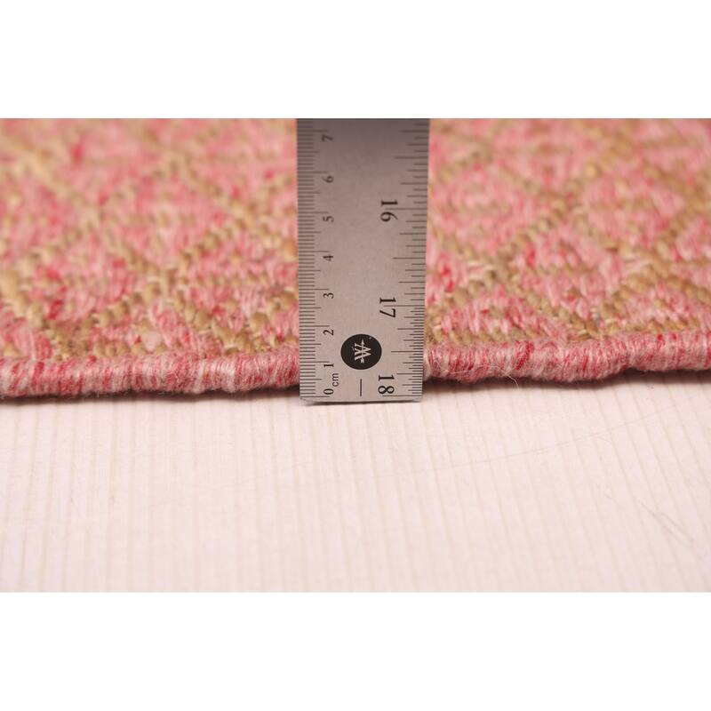 ECARPETGALLERY Flat-Weave Palas Denizli Dark Pink Kilim - 5'3 x 7'6