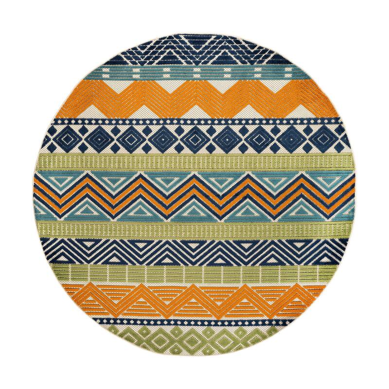 Marbella Contemporary Boho Indoor/Outdoor Area Rug