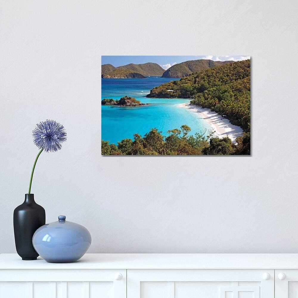 iCanvas "High Angle View of a Bay, Trunk Buy, St. John, US Virgin Islands" by George Oze Canvas Print