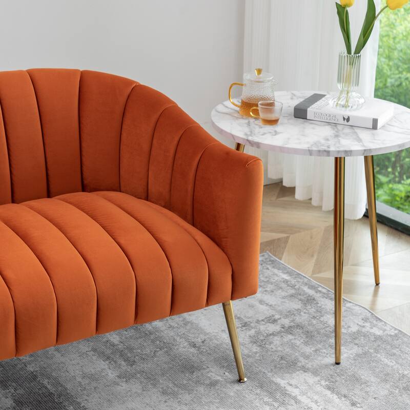 SEYNAR Velvet Upholstered Accent Chair and Loveseat Set