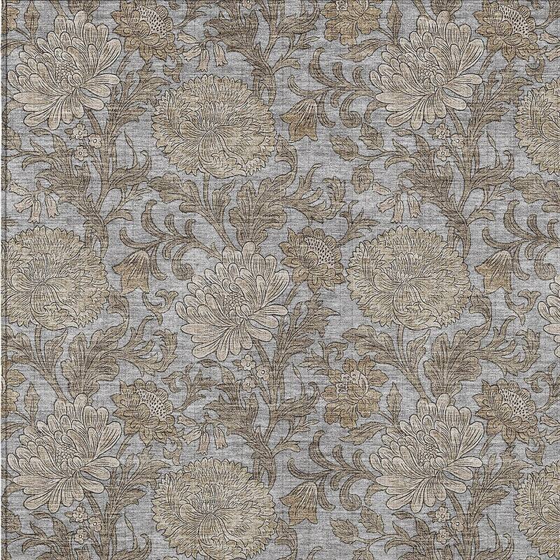 HomeRoots Floral Transitional Rectangle Outdoor Rug