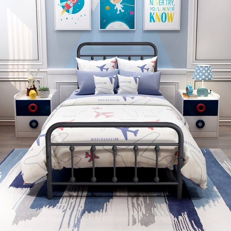 BANSA ROSE Classic Metal Pipe Bed Classic Retro Iron Frame Bed