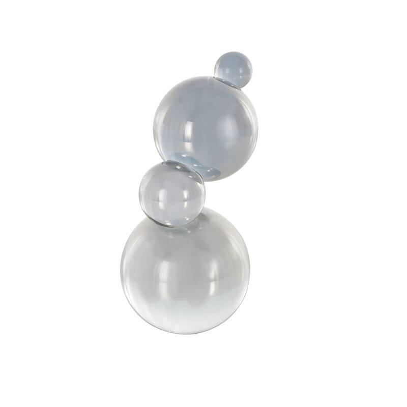 Glass Stacked Orbs Abstract Decorative Sculpture - Beige or Clear