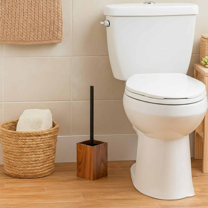 Acacia Wood Bathroom Accessory Set Collection - Toilet Bowl Brush Only