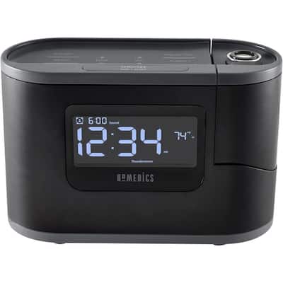 Homedics SoundSpa® Recharged Projection Alarm Clock - 8 Nature Sounds • FM Radio • USB Charger & Temperature Sensor