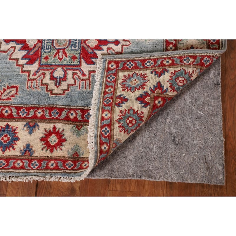 Blue Kazak Oriental Accent Rug Hand-Knotted Wool Carpet - 3'3"x 5'5"