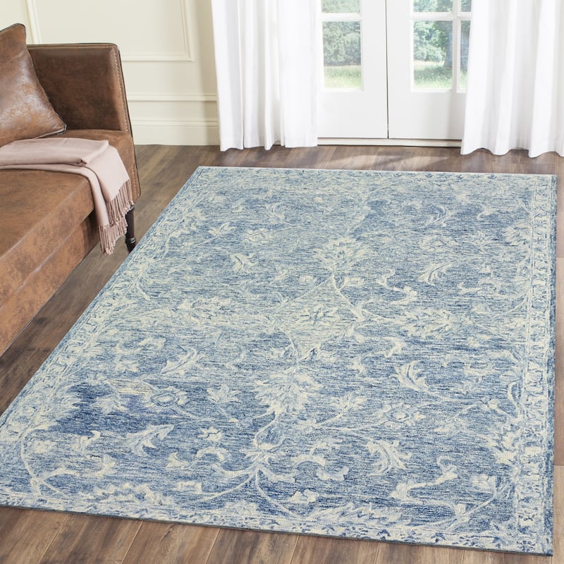 Sevita Blue Hand-tufted Wool Oriental Area Rug