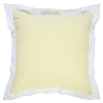 HomeRoots 20" X 20" Light Yellow And White 100% Cotton Geometric Zippered Pillow