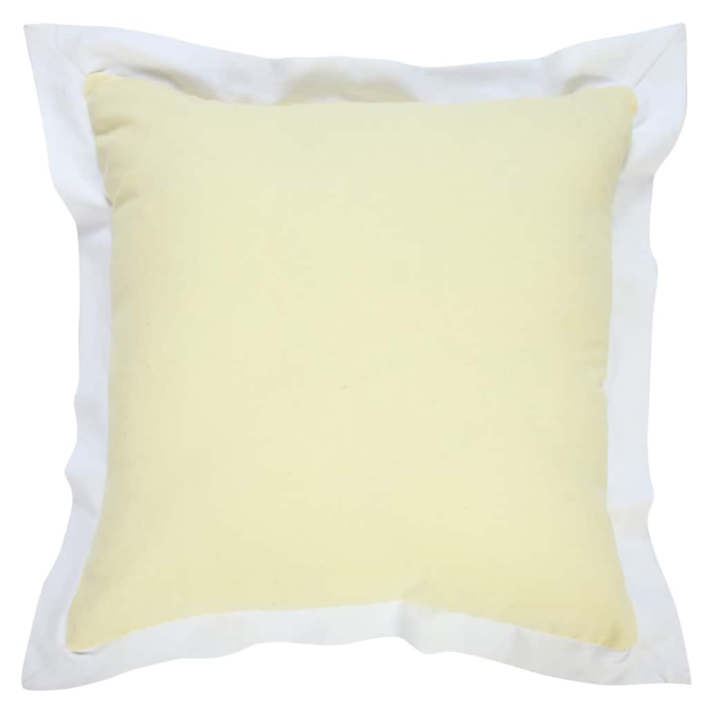 HomeRoots 20" X 20" Light Yellow And White 100% Cotton Geometric Zippered Pillow