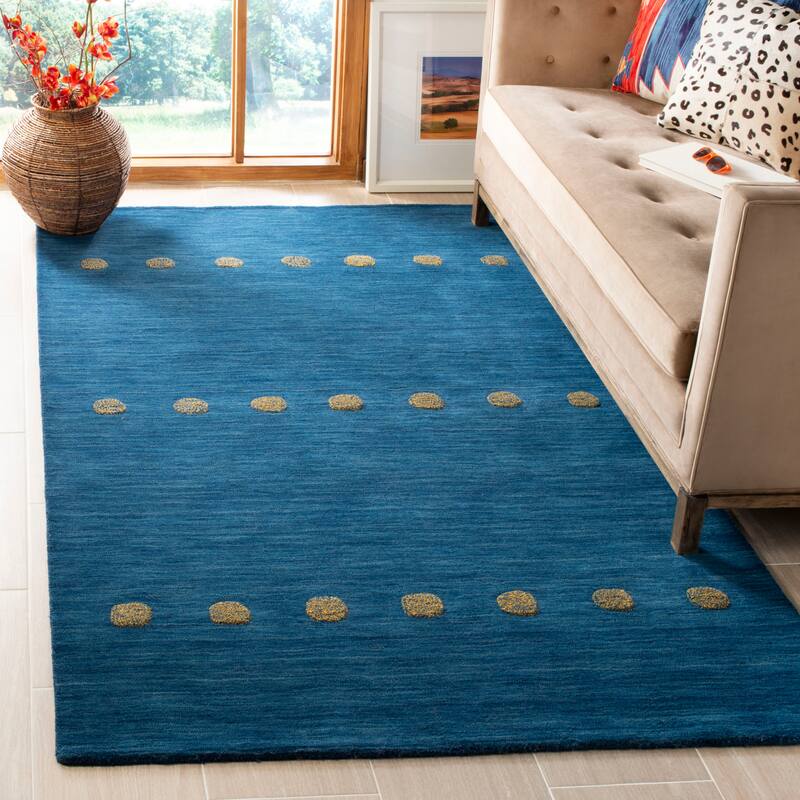 SAFAVIEH Handmade Himalaya Brittni Modern Wool Rug - 5' x 8' - Blue