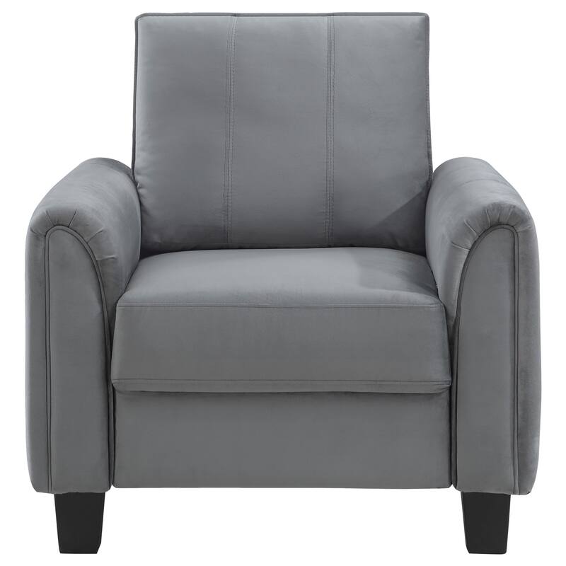 Davis Traditional Upholstered Rolled Arm Sofa Grey