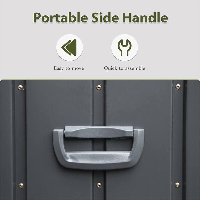 150 Gallon Outdoor Storage Deck Box Toy Storage Box Misc Storage Box with Side Handles Lockable Lid and Mobility Rollers
