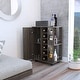 preview thumbnail 9 of 45, Bar Cart with 2 Open Shelves, 4 Casters, 6 Wine Cubbies, 2 Inner Shelves, and Cabinet - 23" W x14"D x 32"H