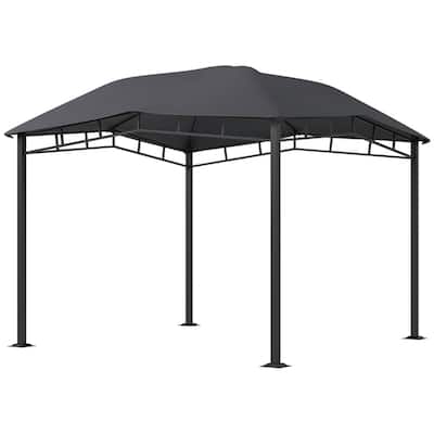 Grey-Dark Grey Polyester Steel Pop-Up Gazebo Grill Shelter Outdoor