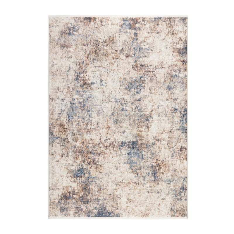 TOWN & COUNTRY EVERYDAY Rein Abstract Cloud Everwash Washable Non-Slip Backing Area Rug - 5' 2" x 7' 2" - Brown/Beige - Rectangle