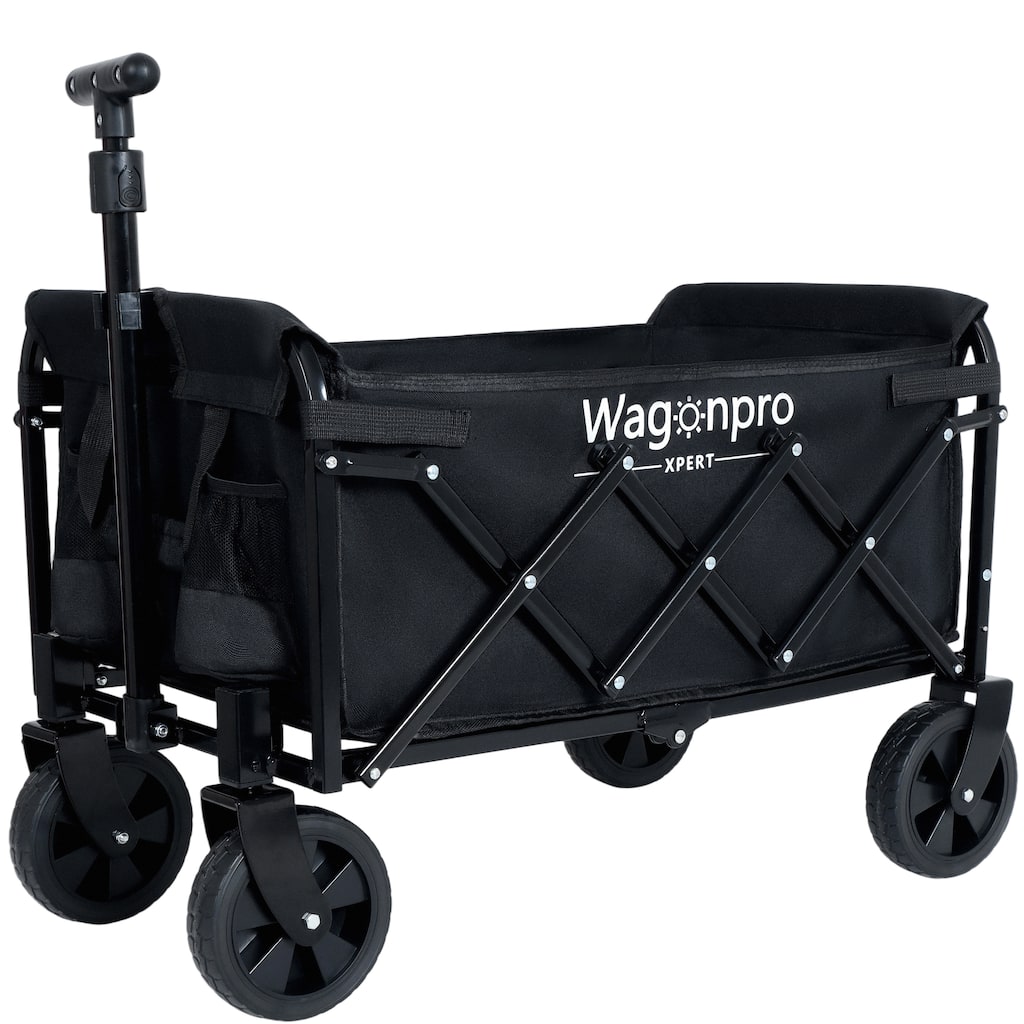 Expandable Dual-Layer Utility Wagon with 100% Extra Space - 225lb Capacity Folding Cart