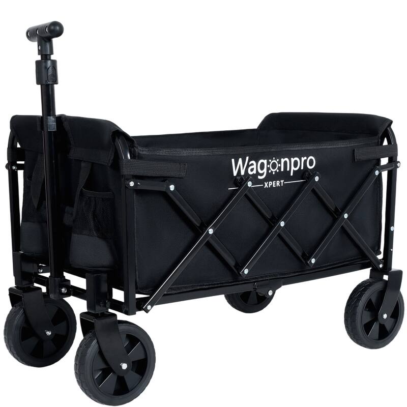 Expandable Dual-Layer Utility Wagon with 100% Extra Space - 225lb Capacity Folding Cart