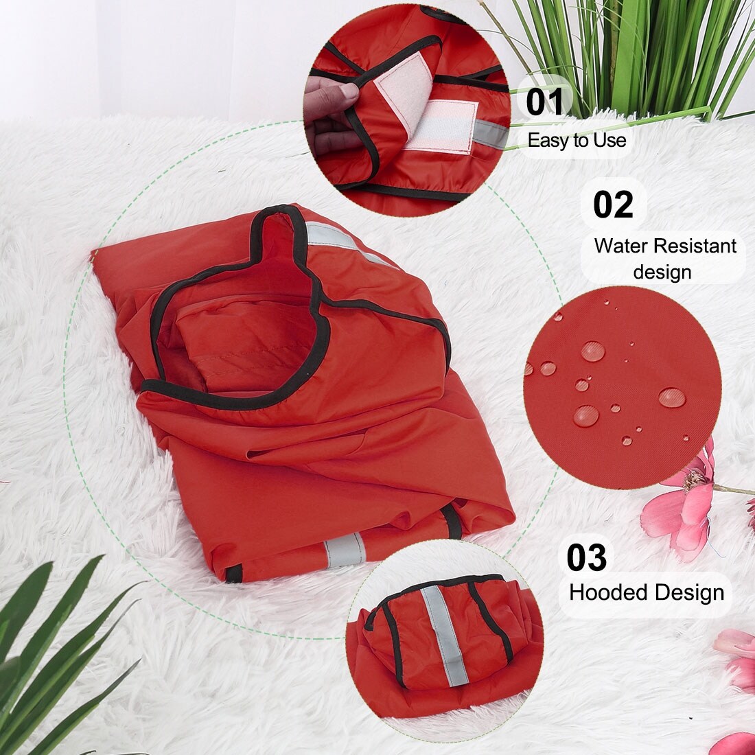 Shop Pet Dog Raincoat Dog Rain Jackets Poncho Clothes Polyester