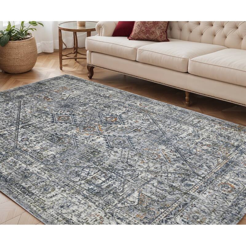 Podor Power Loomed Durable Area Rug By HomeRoots - 5' x 8' - Natural/Criss Cross