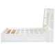 preview thumbnail 9 of 10, Queen Platform Kids Bed Frame with Upholstered Headboard & Drawers, Antique White