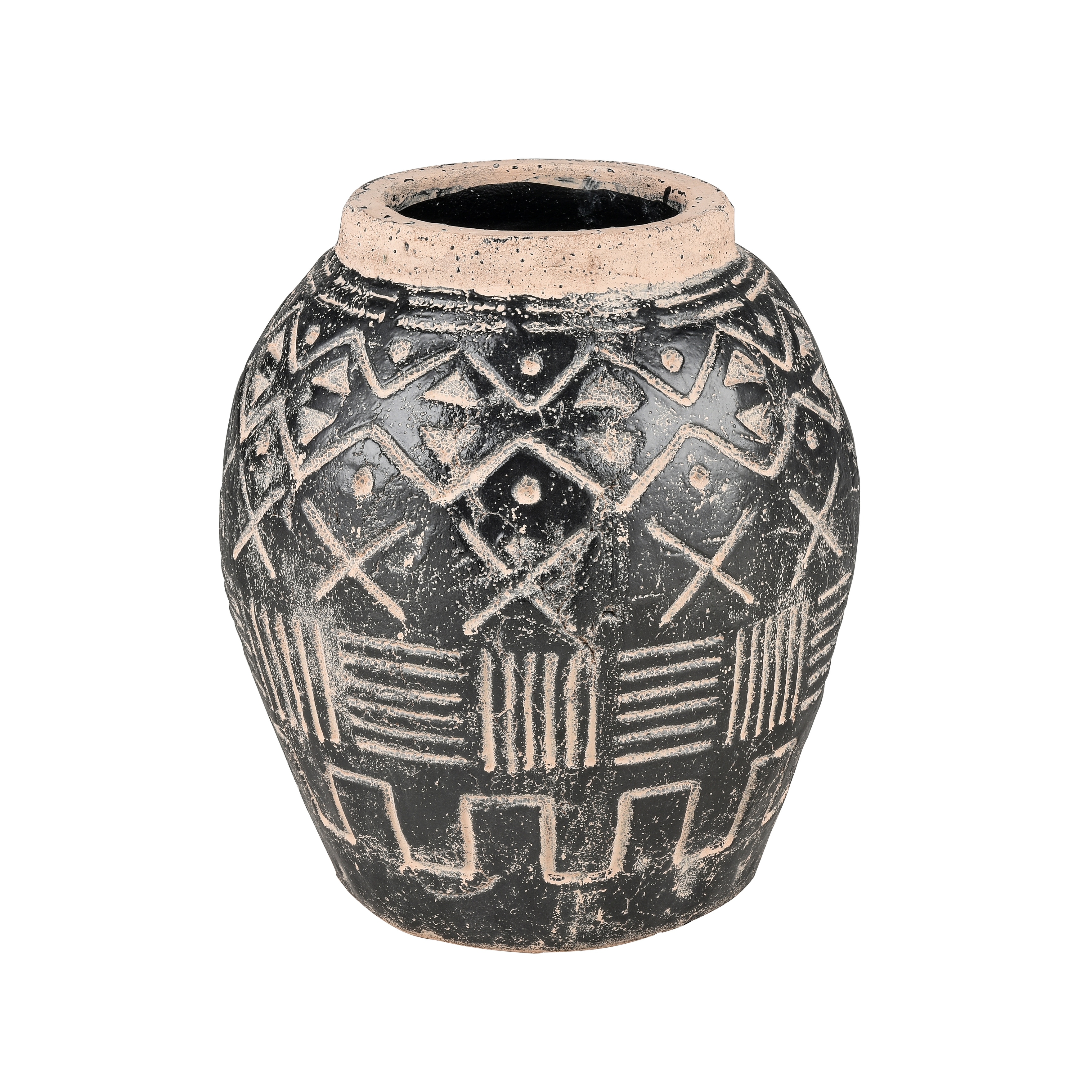 Atlas Eleni Etched Tribal Patterned Vase