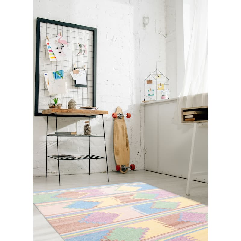 ECARPETGALLERY Flat-Weave Ankara FW Purple Wool Kilim - 5'2 x 8'0