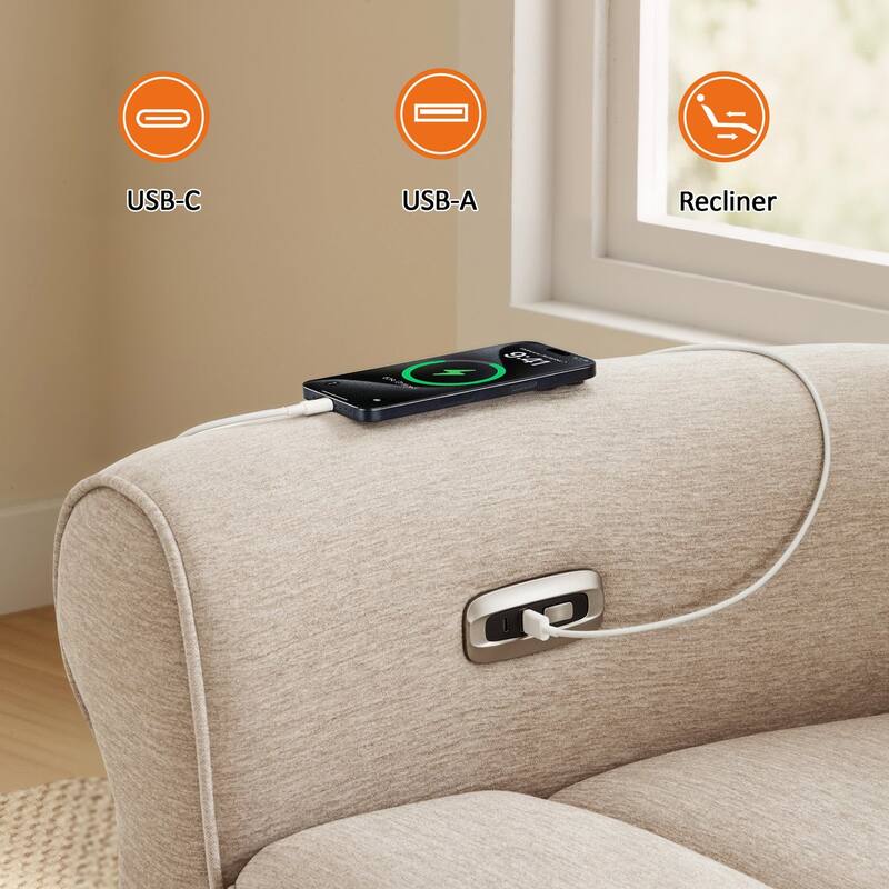 Power Wall Hugger Fabric Recliner Chair