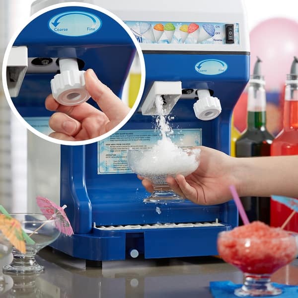QUHUOYAO Stainless Steel Ice Crusher With Glass Tray And Mold - Spring Loaded, Removable For Cleaning - Home And Commercial Use (White