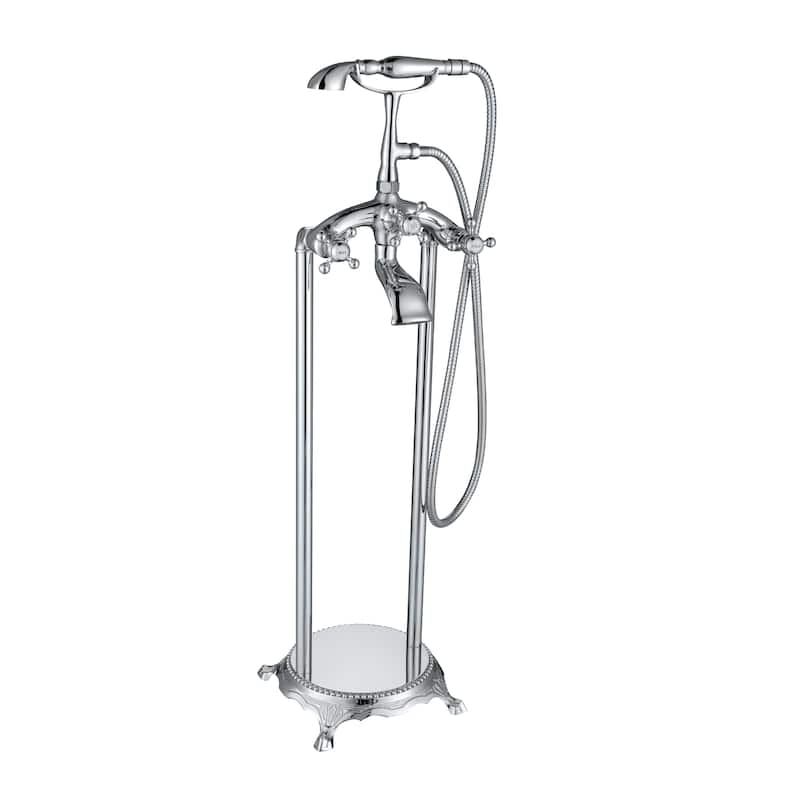 Tugela 3-Handle Clawfoot Tub Faucet with Hand Shower in Chrome
