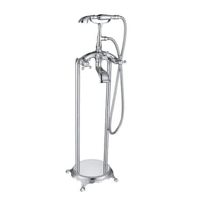 Tugela 3-Handle Clawfoot Tub Faucet with Hand Shower in Chrome