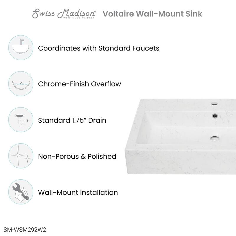 Swiss Madison SM-WSM292 Voltaire 32-1/4" Rectangular Ceramic Wall