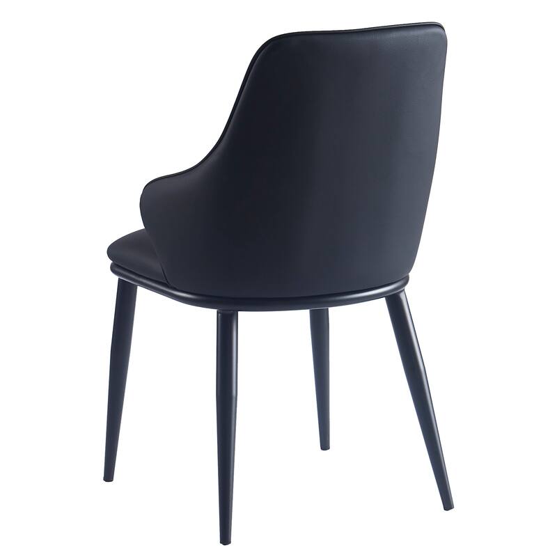 Contemporary Fabric and Metal Dining Chair, Set of 2