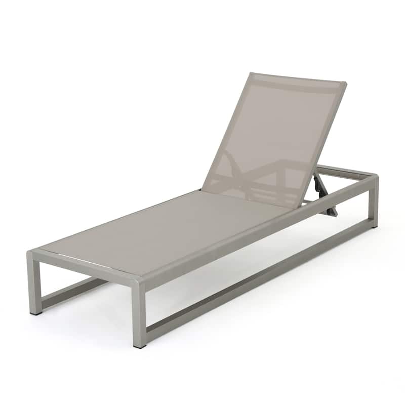 Roomfitters Outdoor Chaise Lounge Chair Set of 2, with Adjustable Recline, Modern Poolside Lounger, Beige